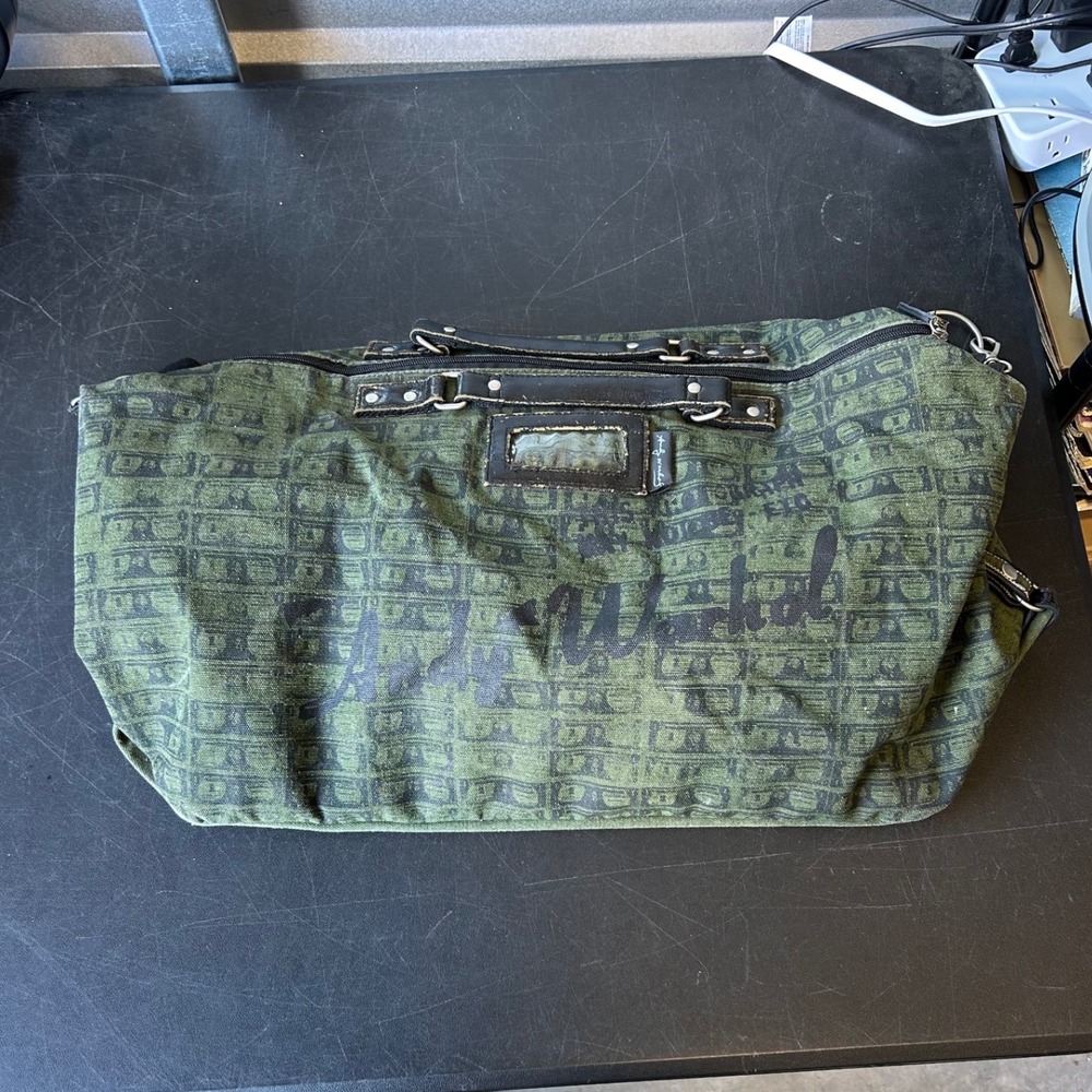 Andy Warhol Duffle Bag Unisex Green Dollar Bill Pop Art Travel Canvas Bag